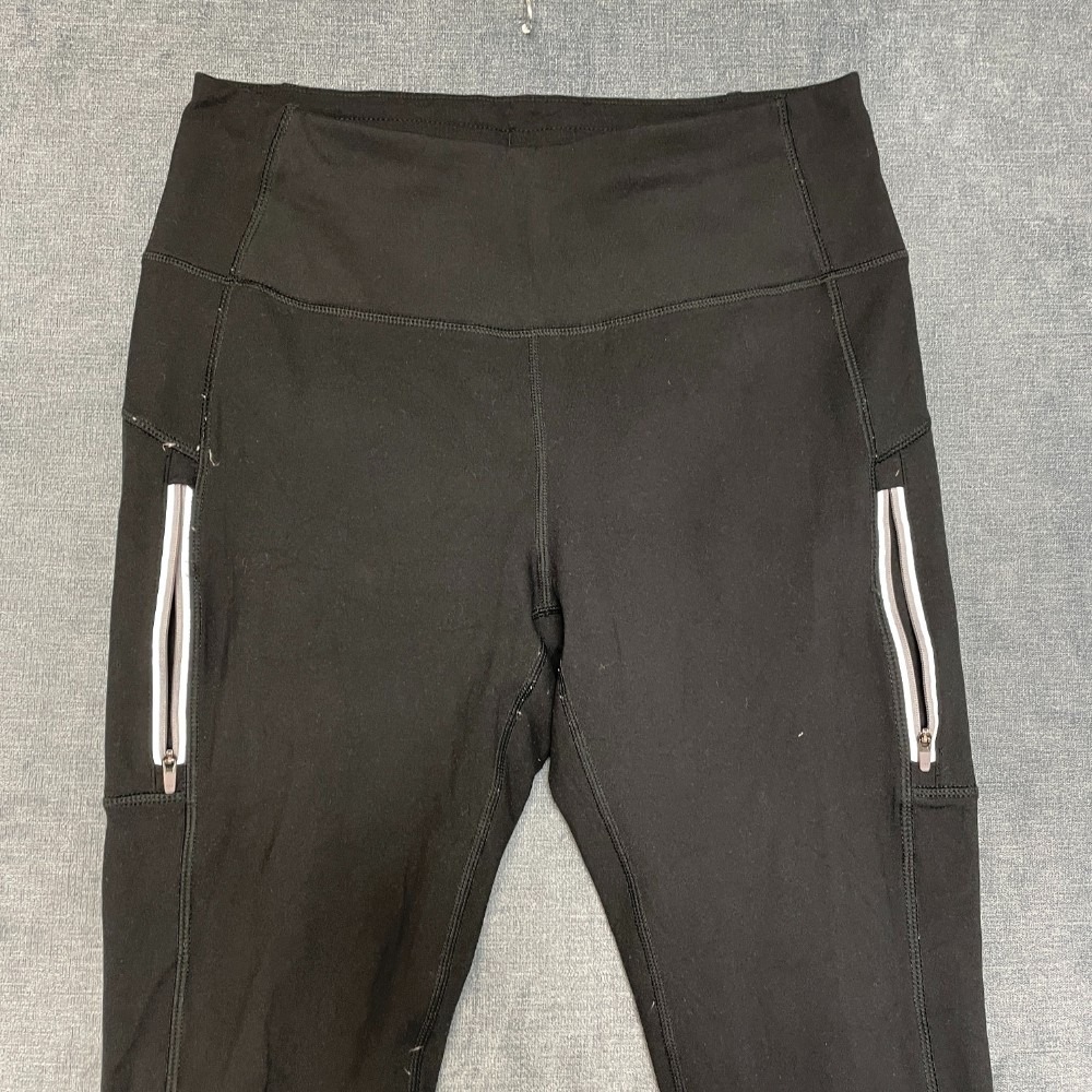 Mondetta Performance Luxury Active Leggings M Black Stretch High Waist Ankle Zip - Picture 2 of 13